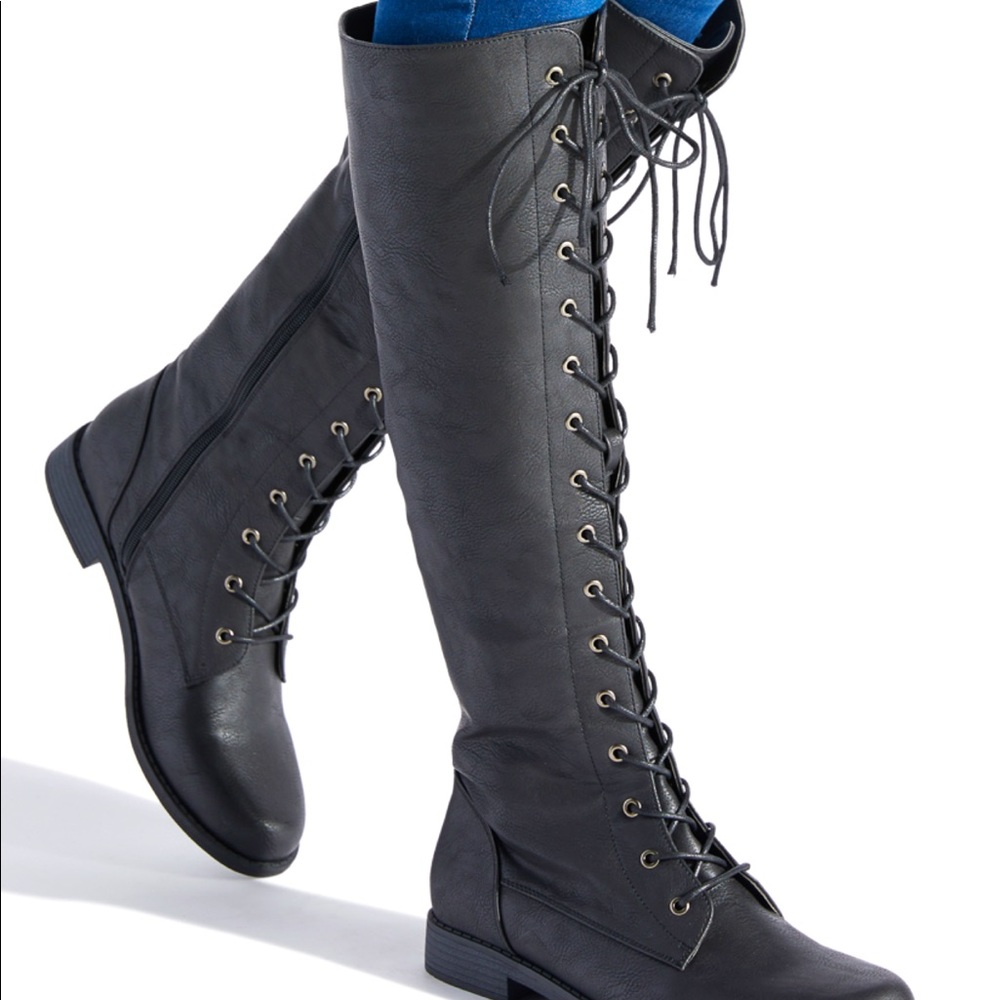 Black Lace Up Boots